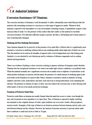 CORROSION RESISTANCE OF TITANIUM